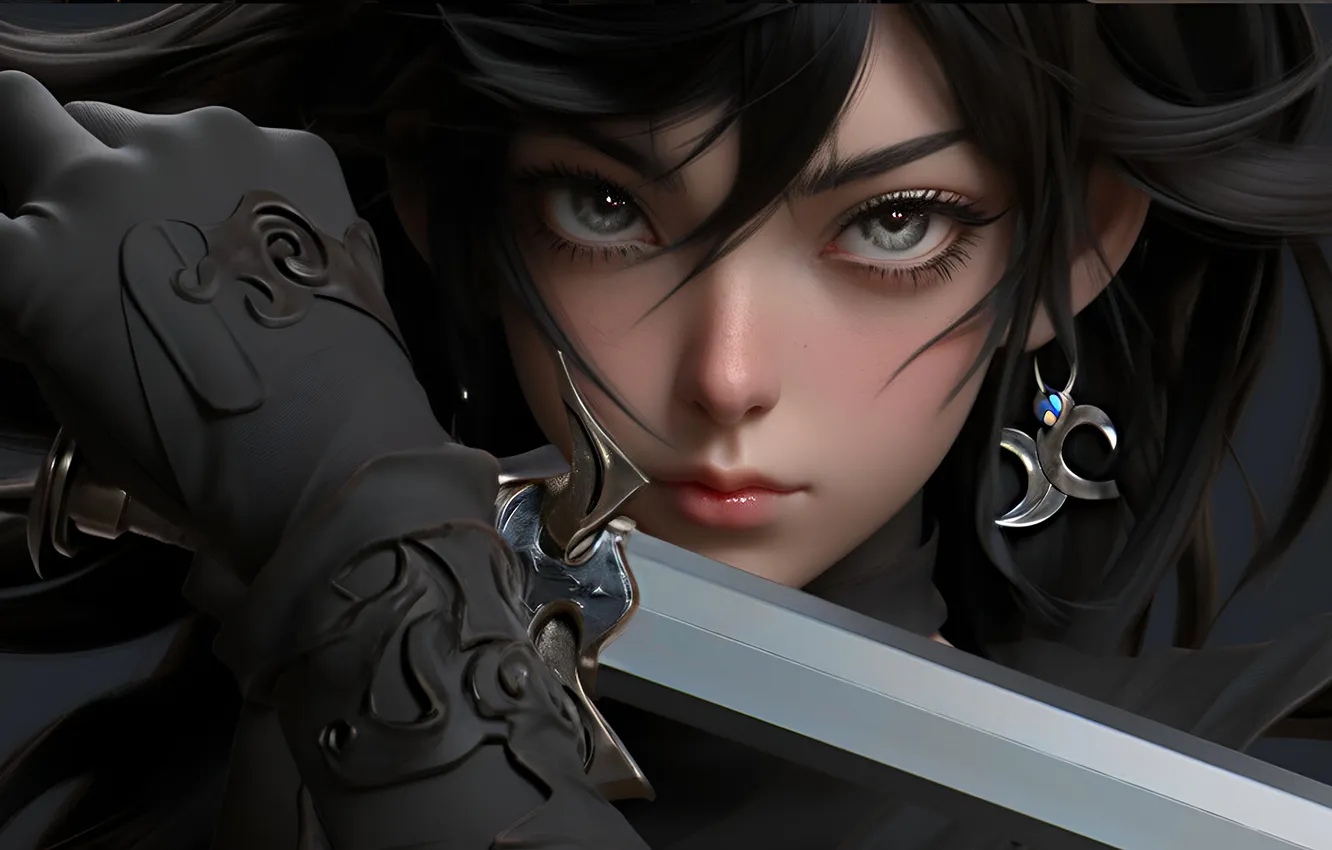 Фото обои глаза, девушка, предметы