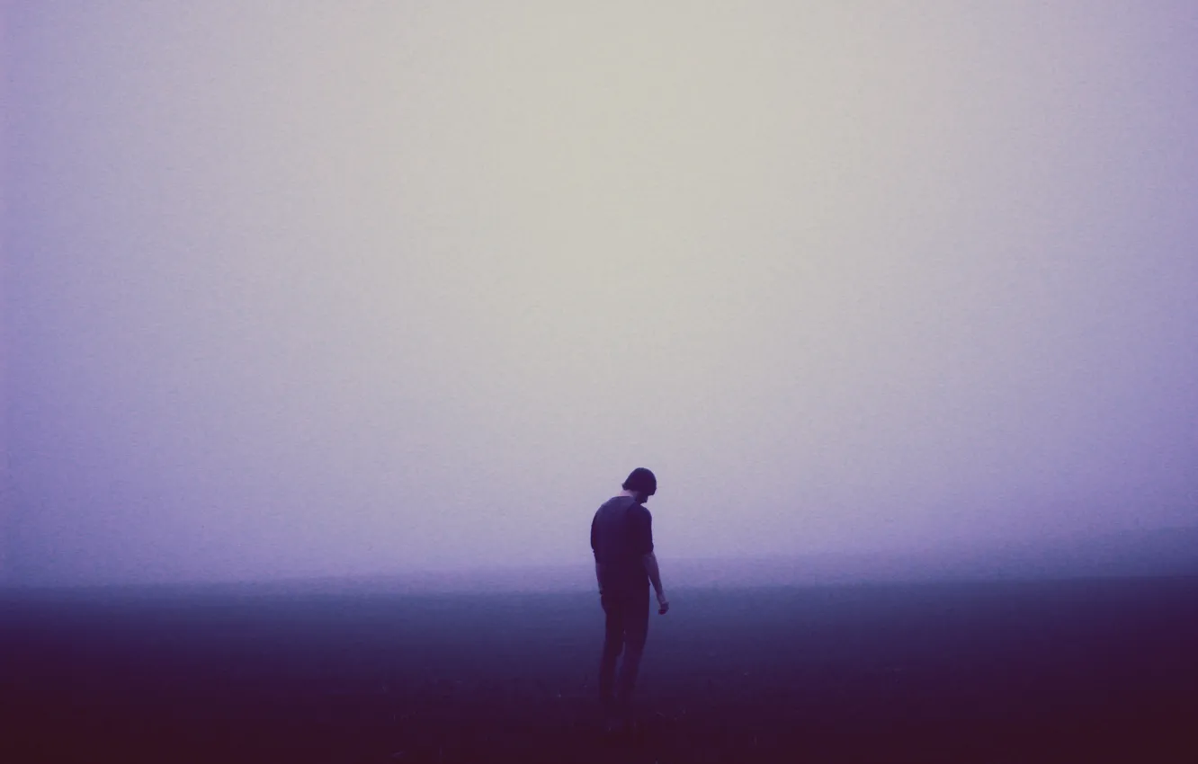Фото обои misty, sad, man, melancholy, foggy