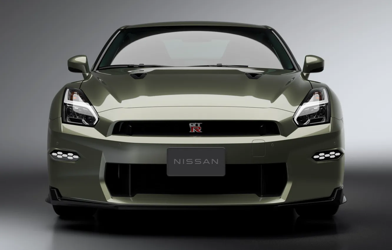 Фото обои Nissan, GT-R, R35, front view, 2023, Nissan GT-R Premium Edition T-spec