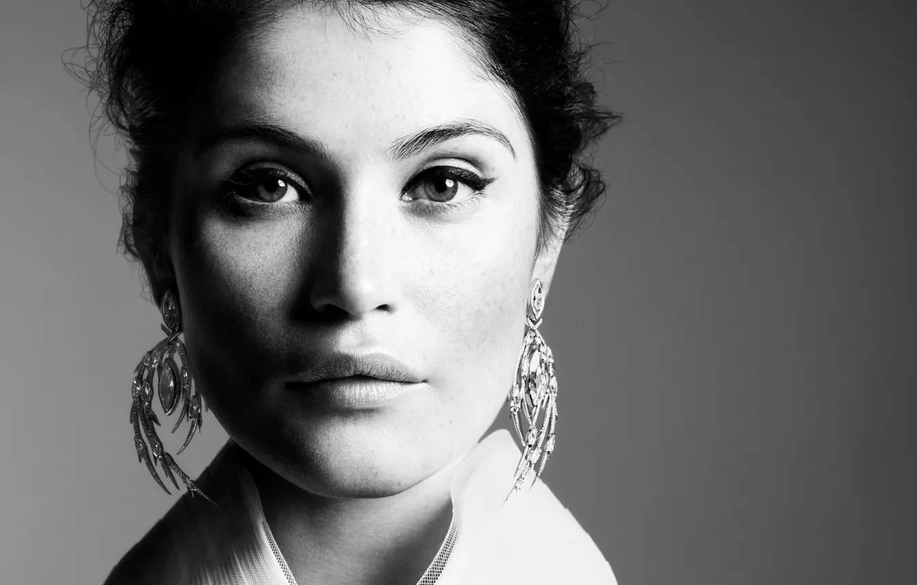 Фото обои черно-белая, актриса, фотосессия, Джемма Артертон, Gemma Arterton, Vanity Fair