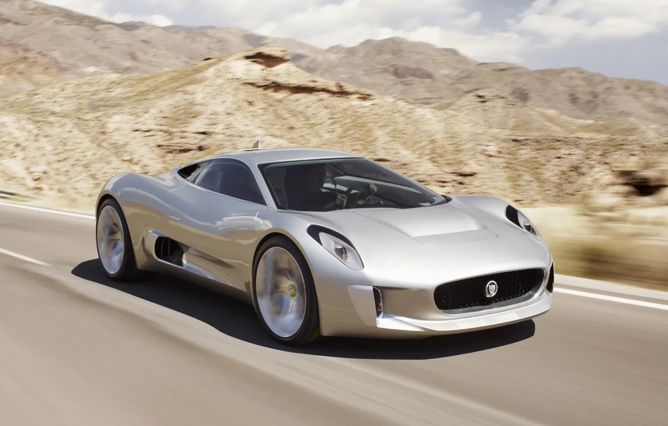 Фото обои дорога, Concept, скорость, Jaguar, концепт, speed, C-X75
