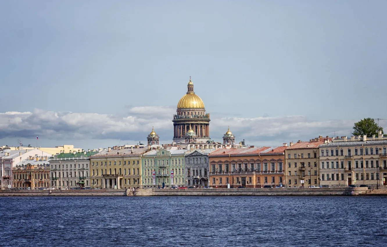 Фото обои река, здания, дома, Russia, набережная, питер, санкт-петербург, St. Petersburg