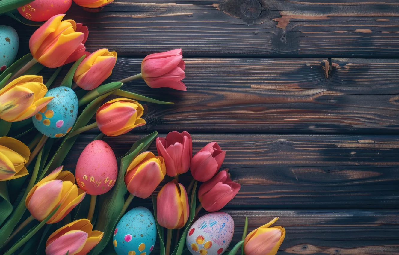 Фото обои цветы, яйца, весна, colorful, Пасха, happy, flowers, spring