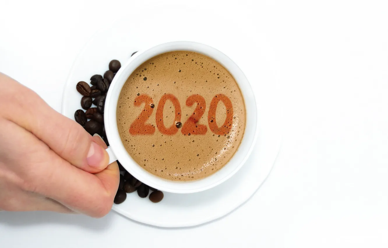 Фото обои пузырьки, кофе, горячий, рука, цифры, кружка, чашка, белый фон