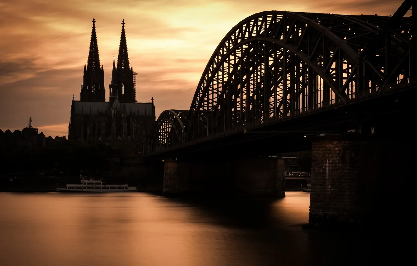 Фото обои Köln, Rhein, Hohenzollernbrücke