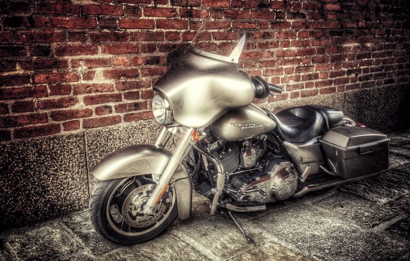 Фото обои фон, мотоцикл, Harley-Davidson