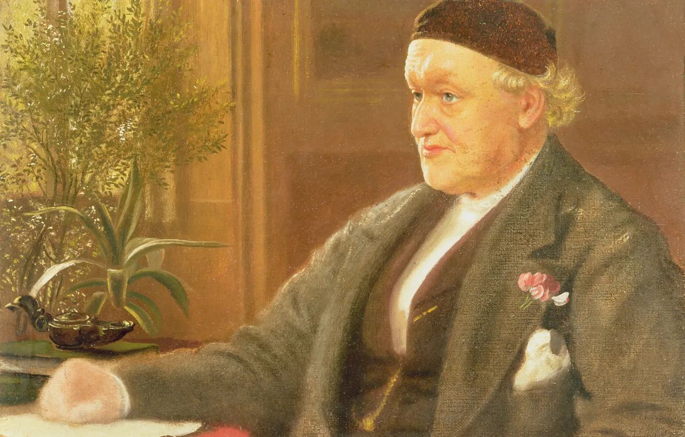 Фото обои Arthur Hughes, Портрет художника прерафаэлита Уильяма Бэлла Скотт, 1811-1890