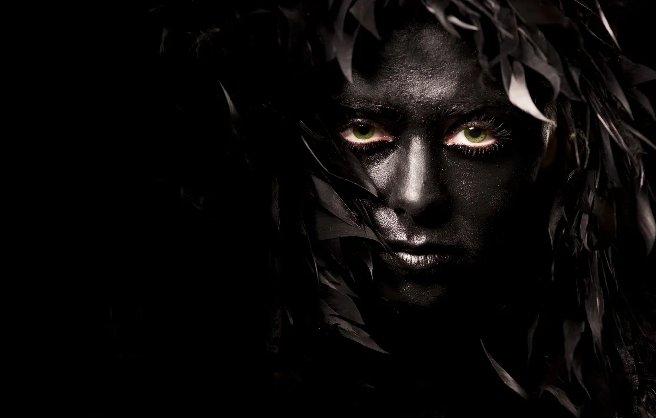 Фото обои black, brunette, look, makeup
