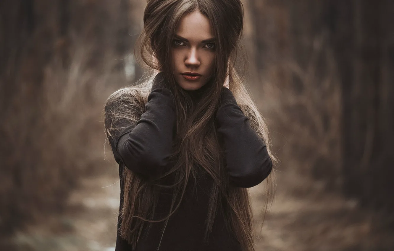 Фото обои девушка, милая, волосы, брюнетка, girl, красивая, милашка, blue eyes