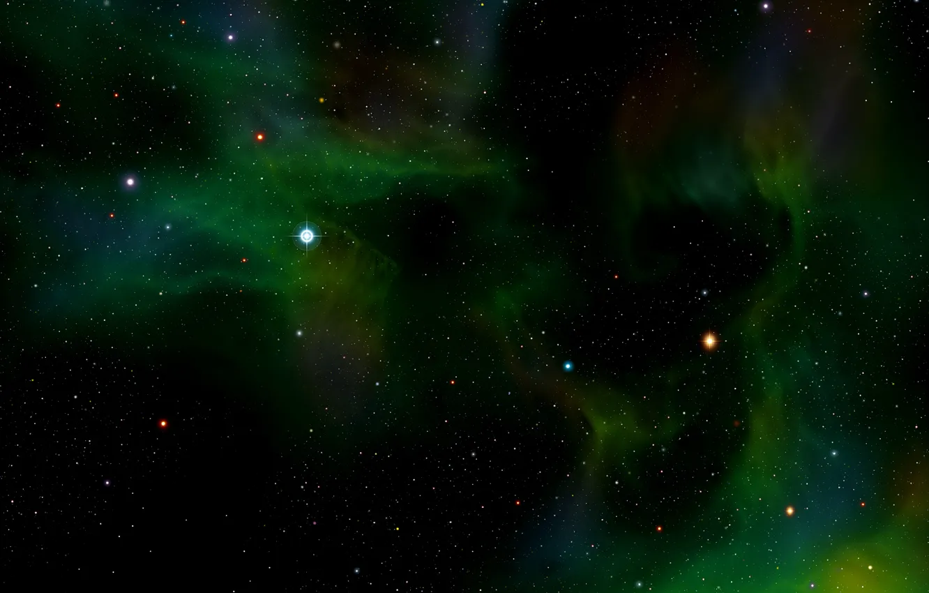 Фото обои зеленый, Хаббл, телескоп, снимок