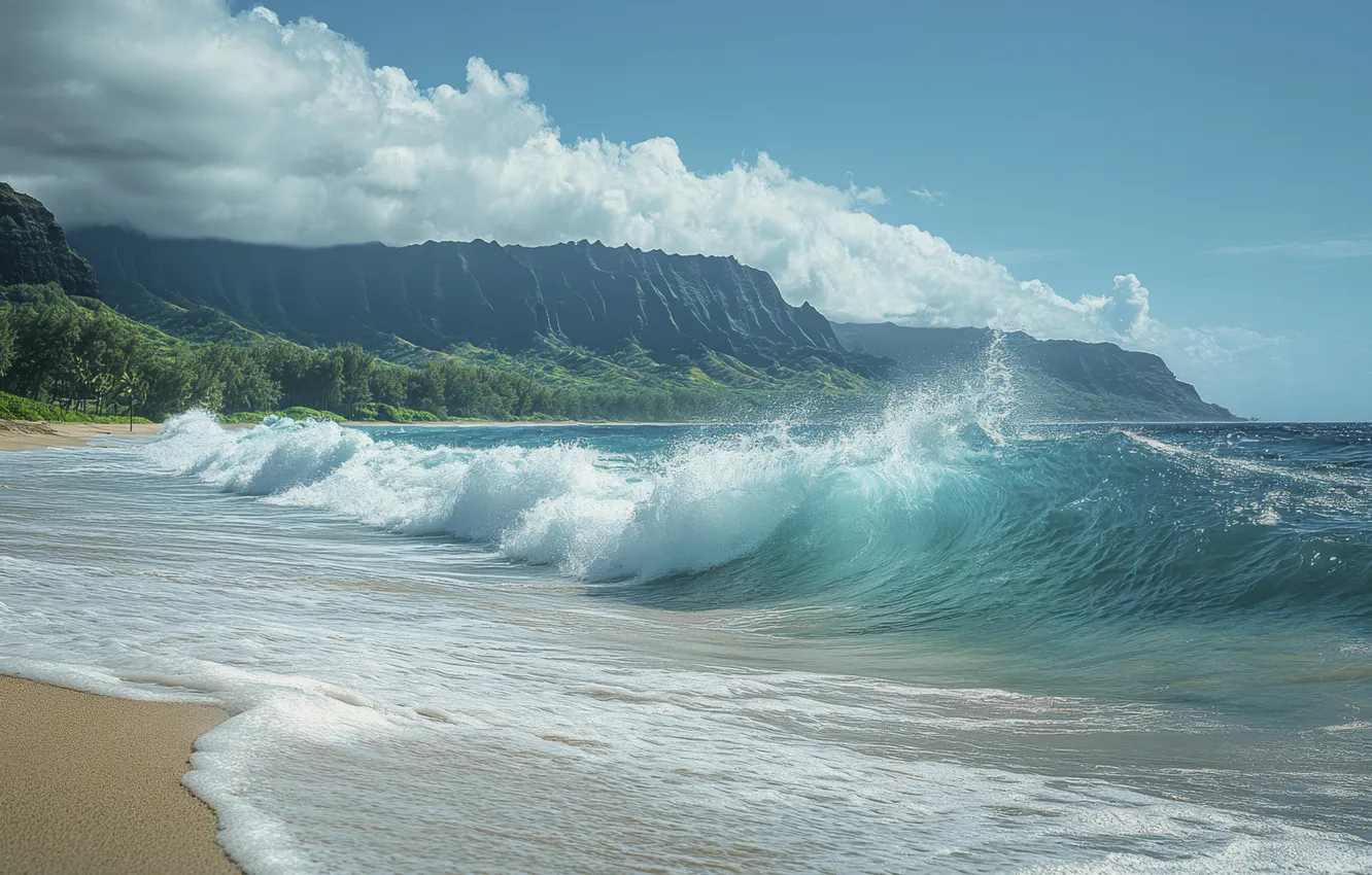 Фото обои beach, landscape, nature, hawaii, coastline