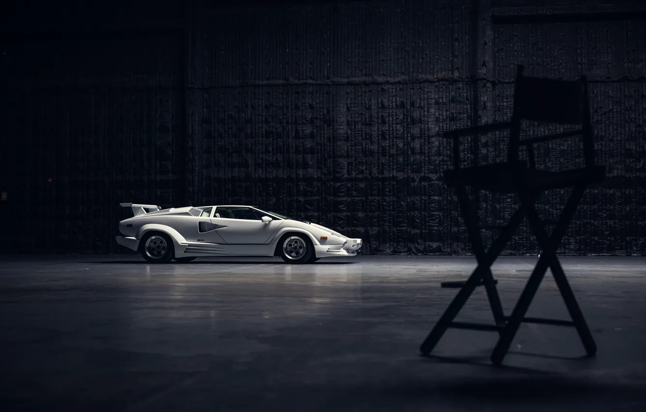 Фото обои Lamborghini, white, Countach, Lamborghini Countach 25th Anniversary
