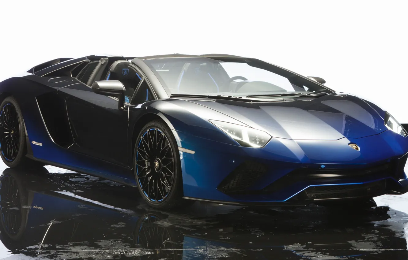 Фото обои машина, вода, синий, фон, Lamborghini, автомобиль