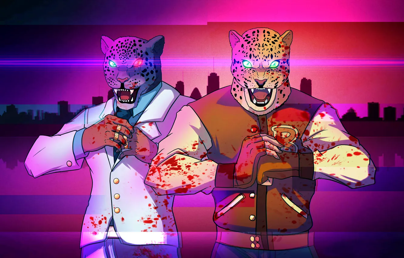 Фото обои кровь, маска, art, crossover, Tekken, king, Hotline Miami, armor king