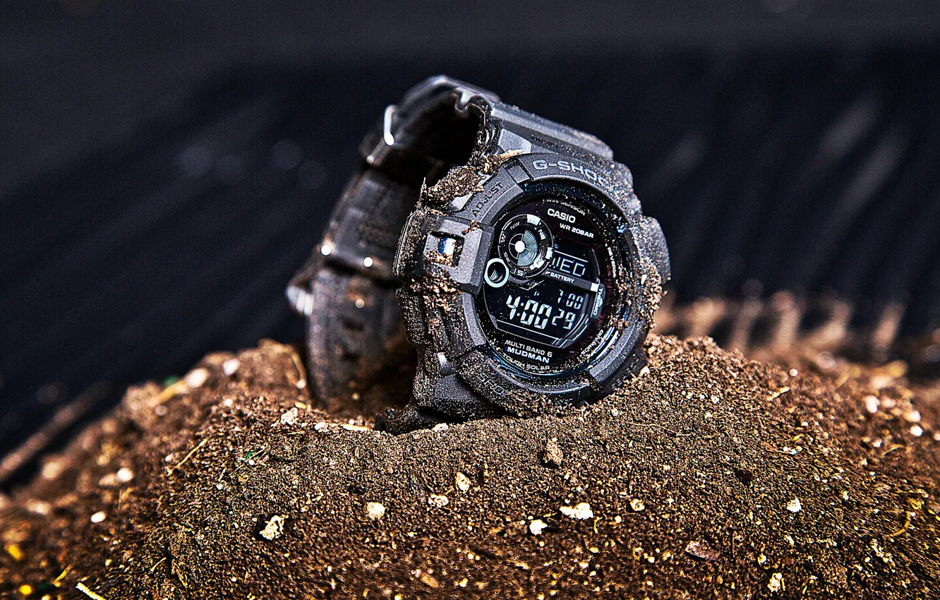 Фото обои часы, Casio, G-9300, Mudman, G-Shock