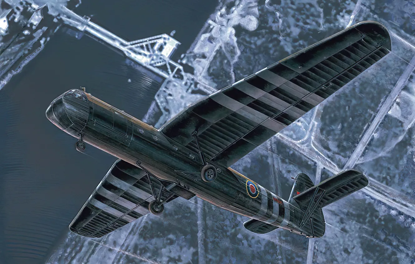 Фото обои art, airplane, aviation, ww2, Glider