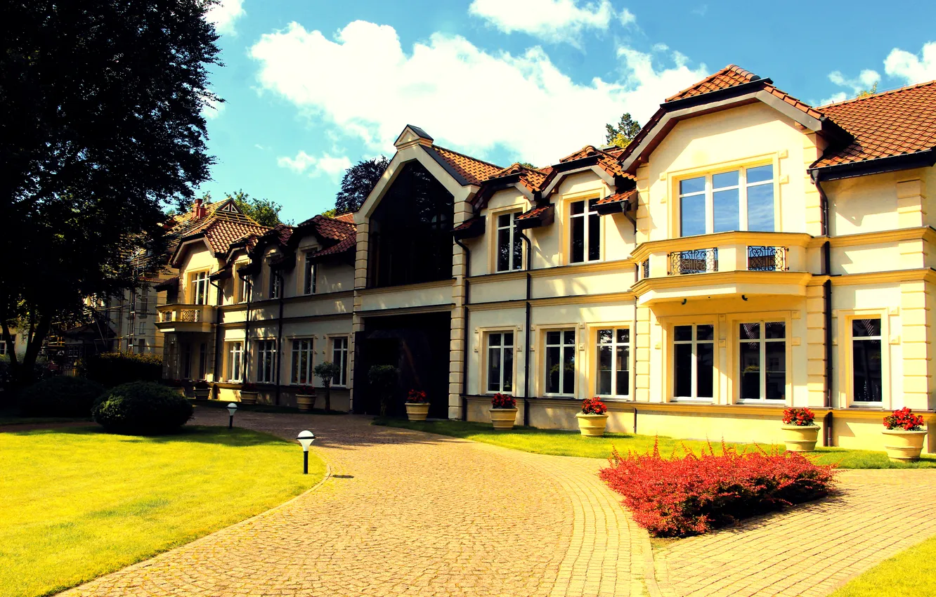 Фото обои house, park, alley