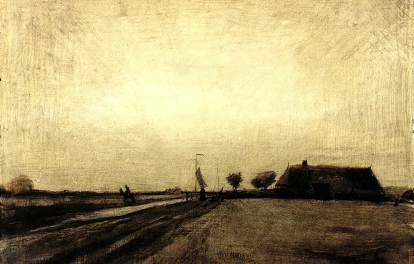 Фото обои Landscape, Vincent van Gogh, in Drente