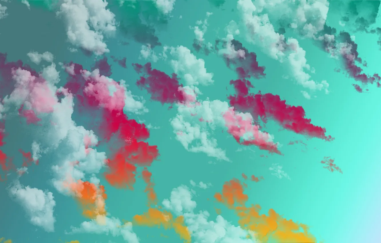 Фото обои облака, разноцветная, color