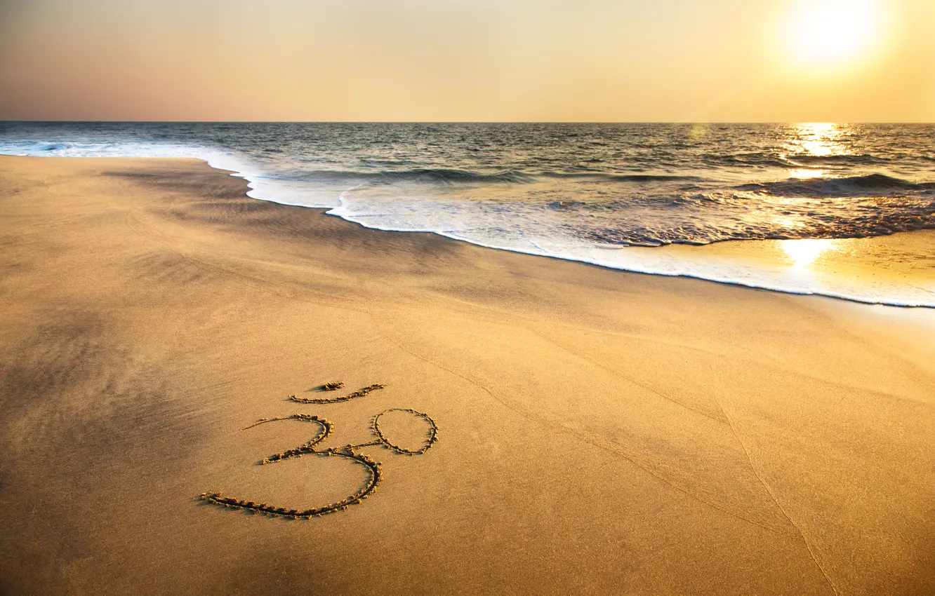 Фото обои песок, море, пляж, закат, берег, beach, sea, ocean