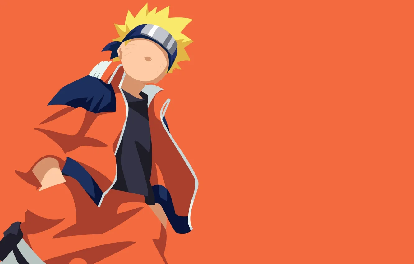 Фото обои game, Naruto, minimalism, anime, orange, ninja, hero, asian