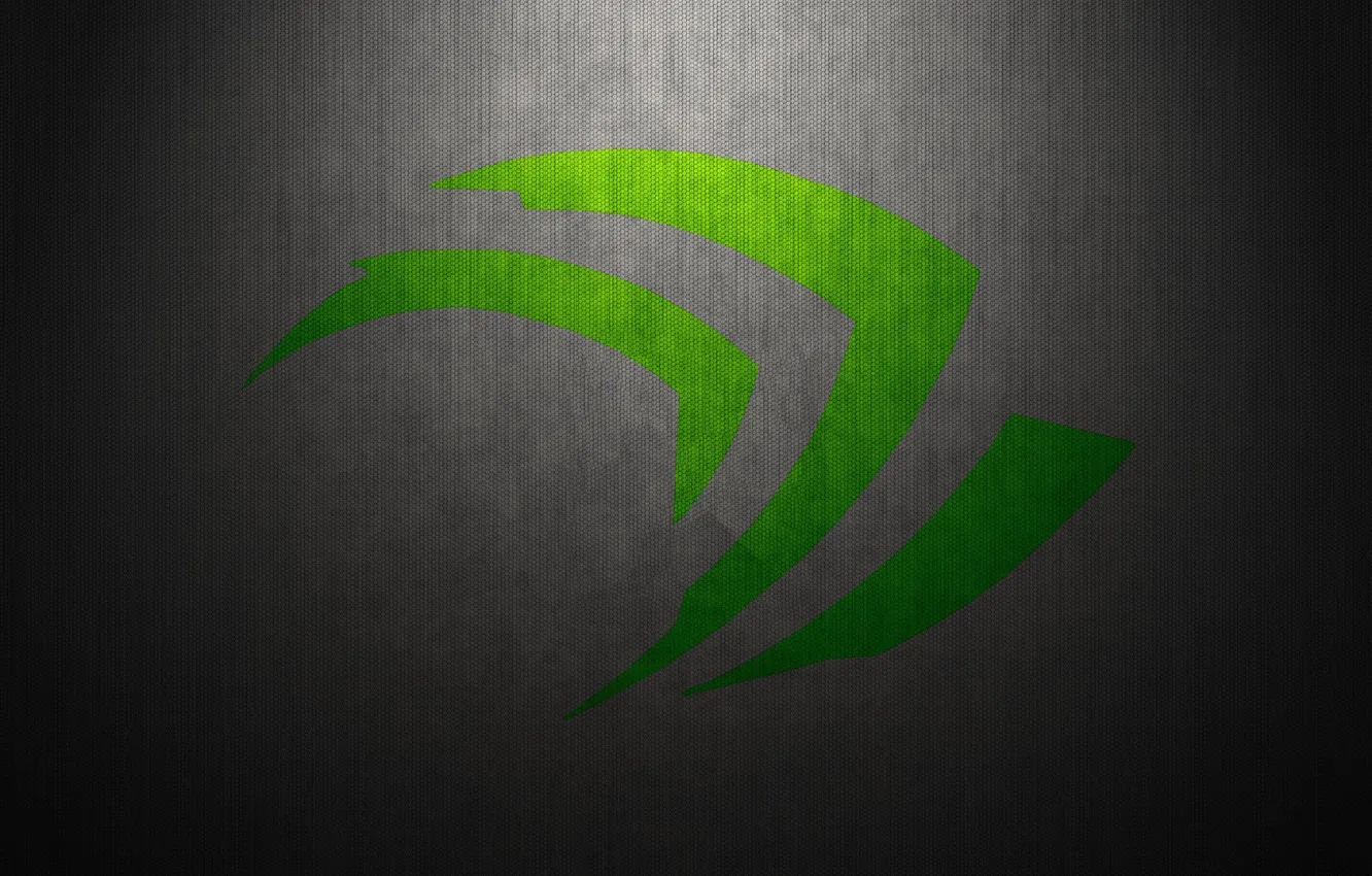 Фото обои green, wall, logo, Nvidia