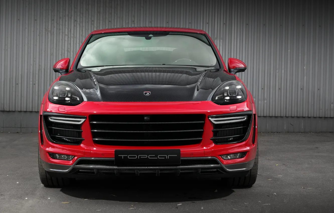 Фото обои Vantage, Porsche, Red, Porsche Cayenne, Front, Cayenne, TopCar, Face