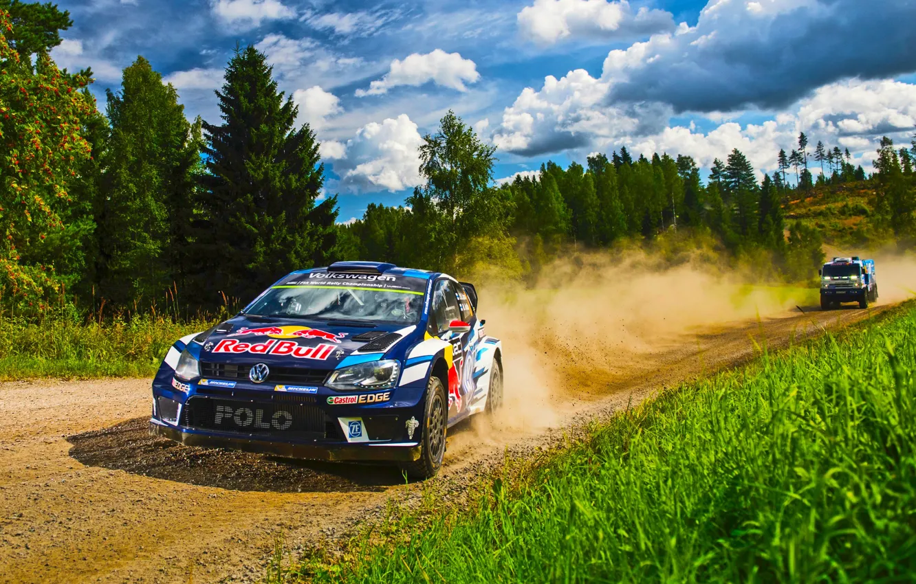 Фото обои Скорость, Мастер, Kamaz, Rally, Камаз, Master, VolksWagen, VW Polo R