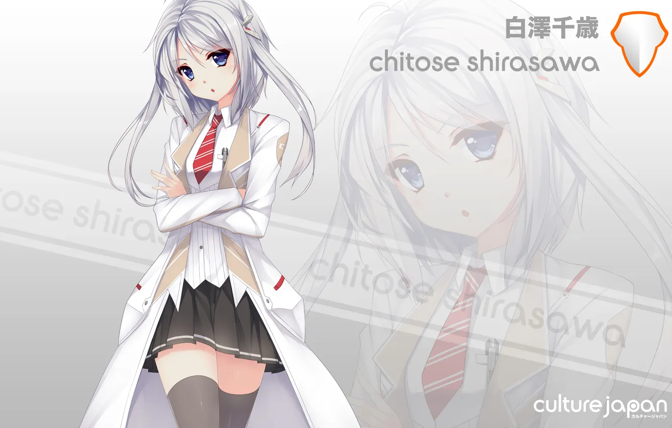 Фото обои взгляд, девушка, удивление, халат, art, caidychen, mirai millenium, shirasawa chitose