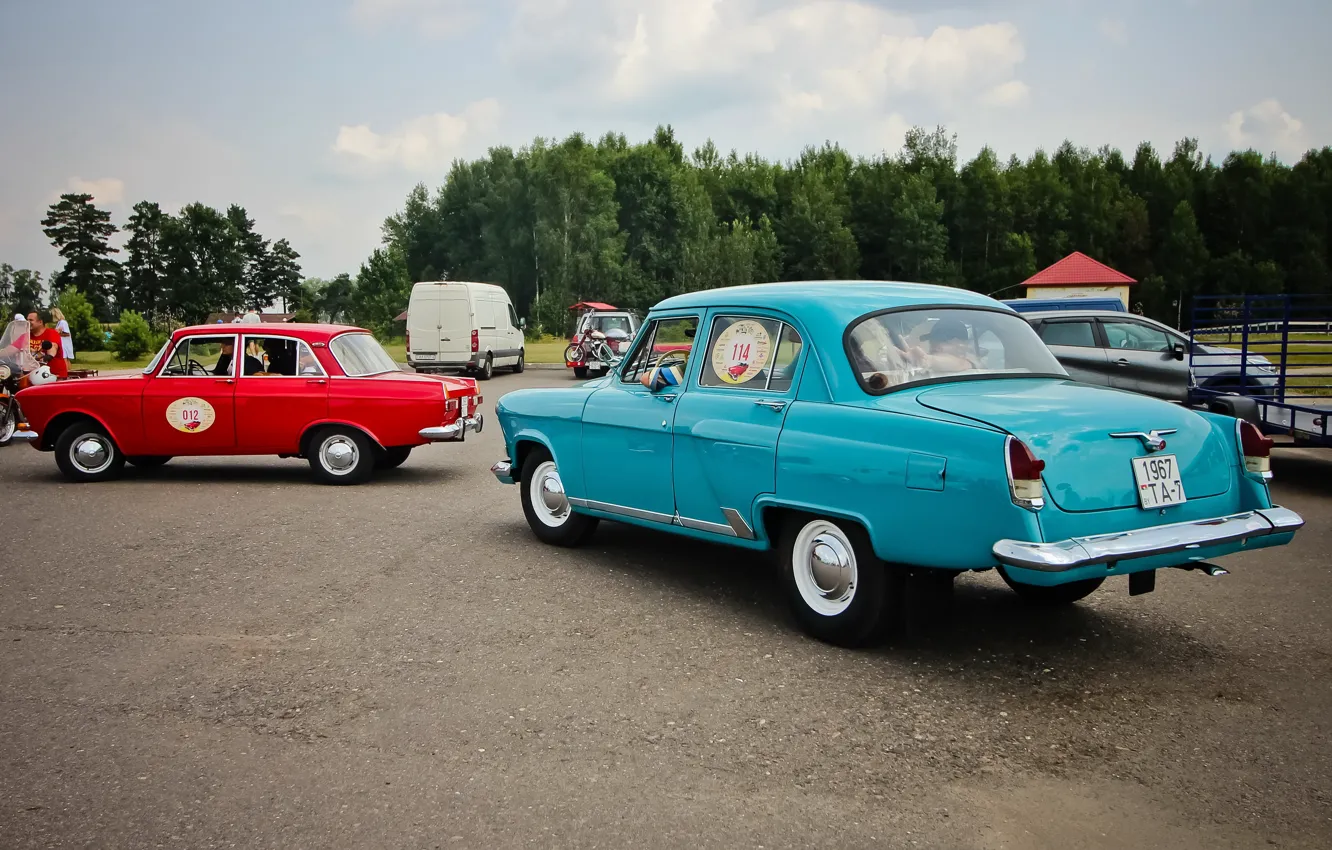 Фото обои USSR, retro, Volga, Moskvich, GAZ-21, Moskvich 412