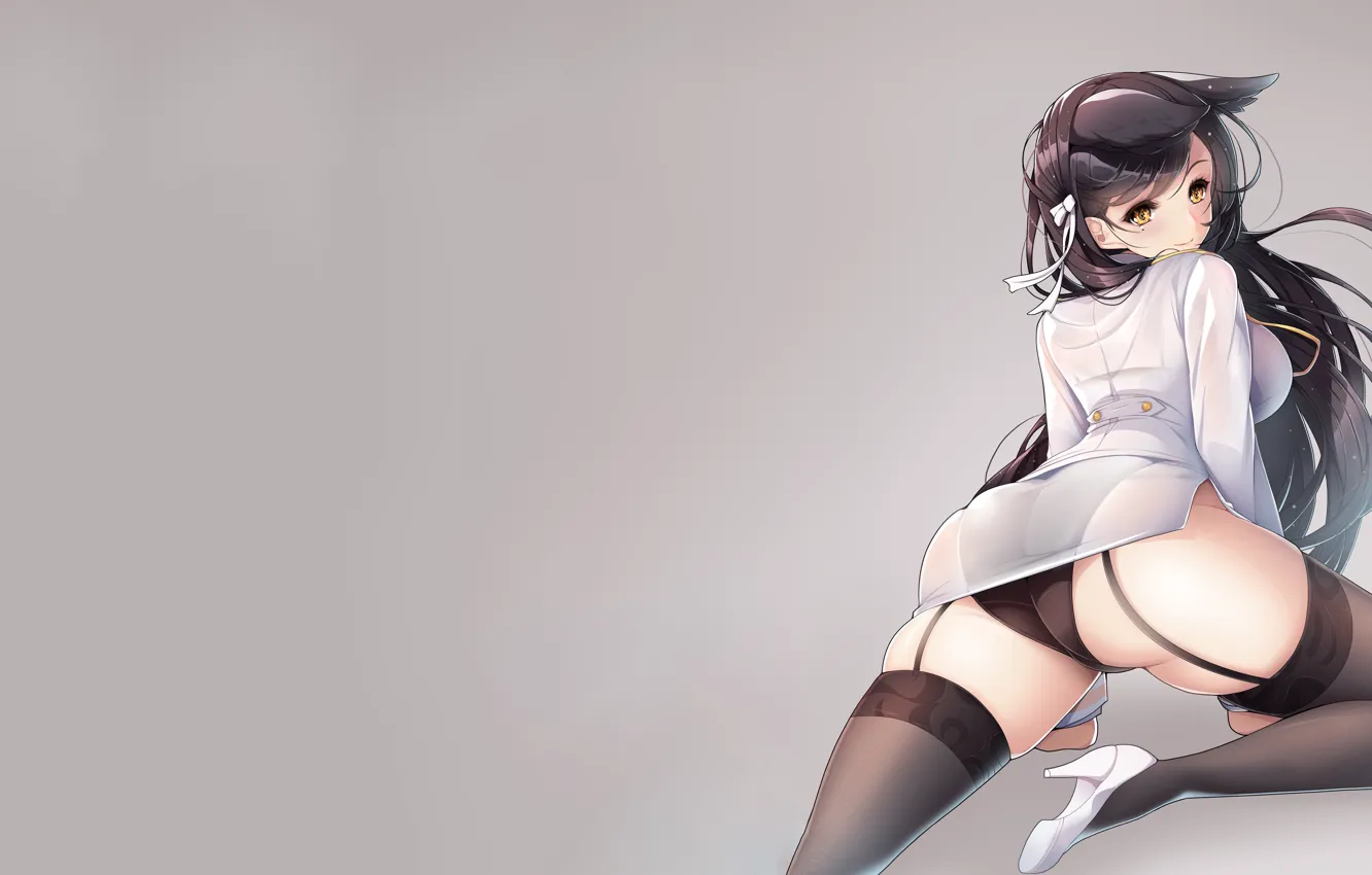 Фото обои girl, sexy, lingerie, ass, pantsu, panties, thighhighs, long hair