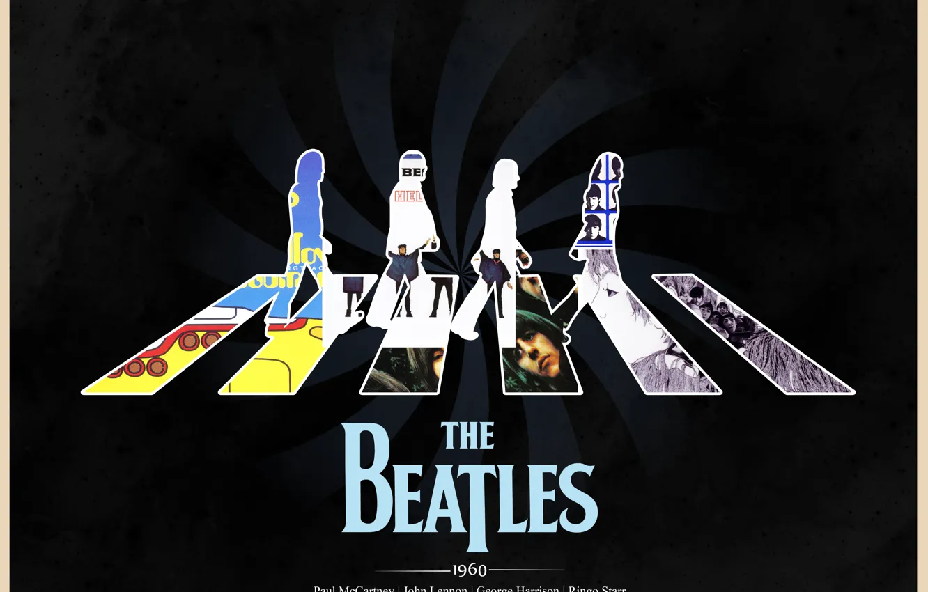 Фото обои Abbey Road, The Beatles, Rock, Paul McCartney, John Lennon, обложки альбомов, Ringo Starr, John Harrison