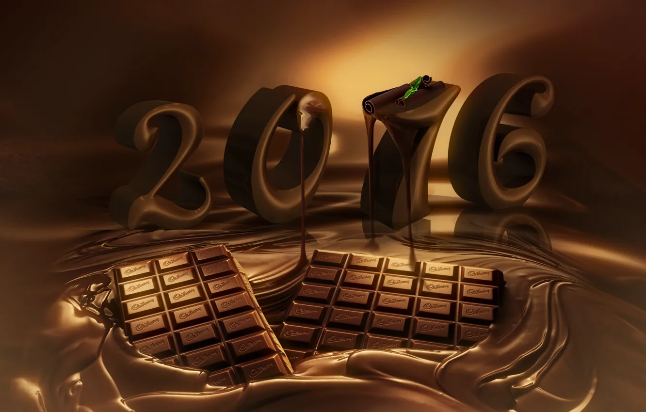 Фото обои новый год, шоколад, 2016