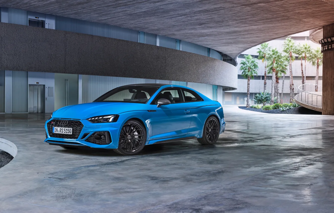 Фото обои car, машина, Audi, фары, здание, RS5, blue, колёса