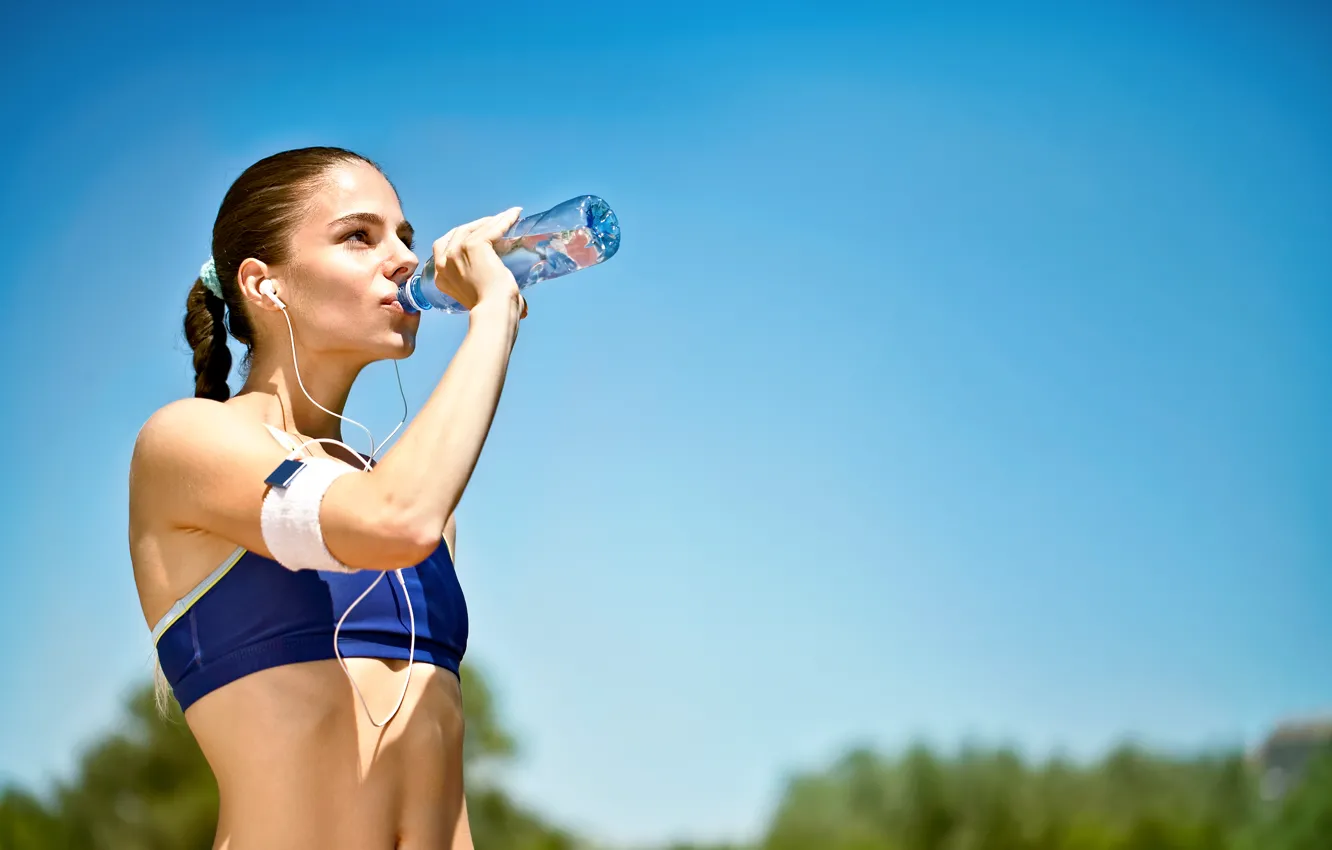 Фото обои woman, mineral water, outdoor activity, hydration of the sportsman