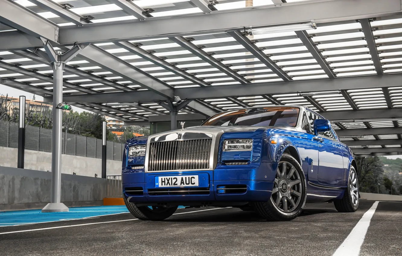 Фото обои Авто, Синий, Phantom, Колеса, Корпус, Rolls Royce, Люкс, Передок