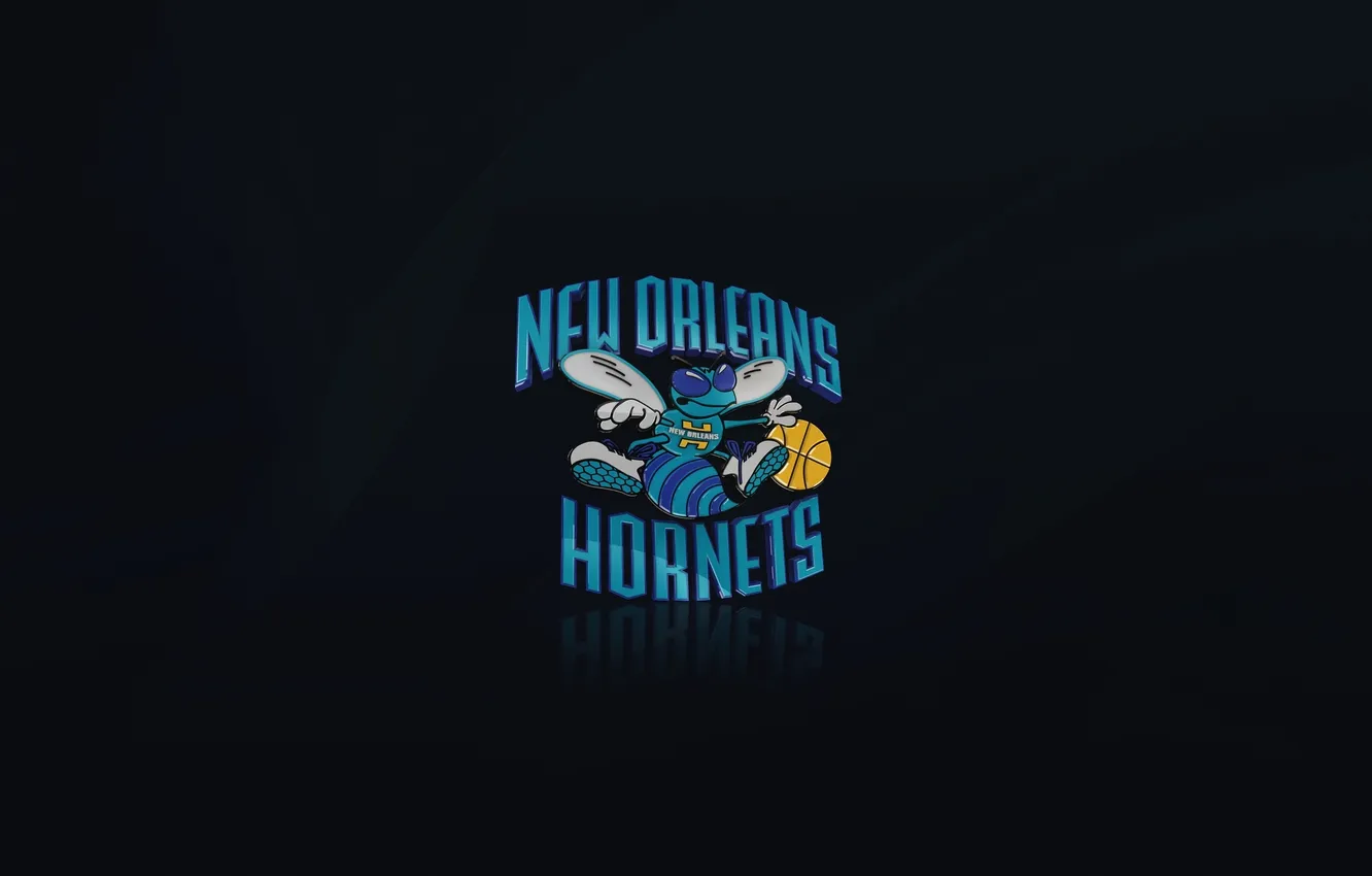 Фото обои Черный, Синий, Баскетбол, Логотип, NBA, New Orleans, Шершни, Новый Орлеан