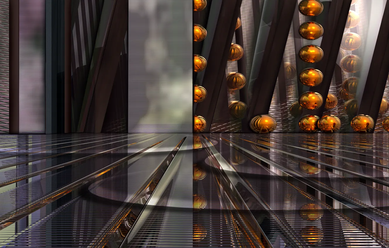 Фото обои balls, mirrors, other rooms