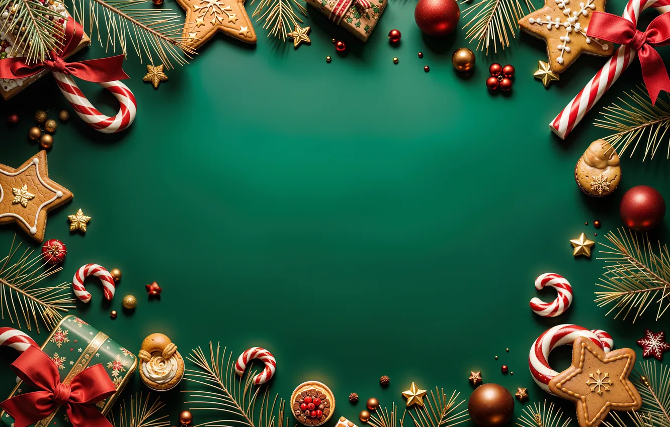 Фото обои украшения, шары, Рождество, Новый год, golden, new year, Christmas, balls