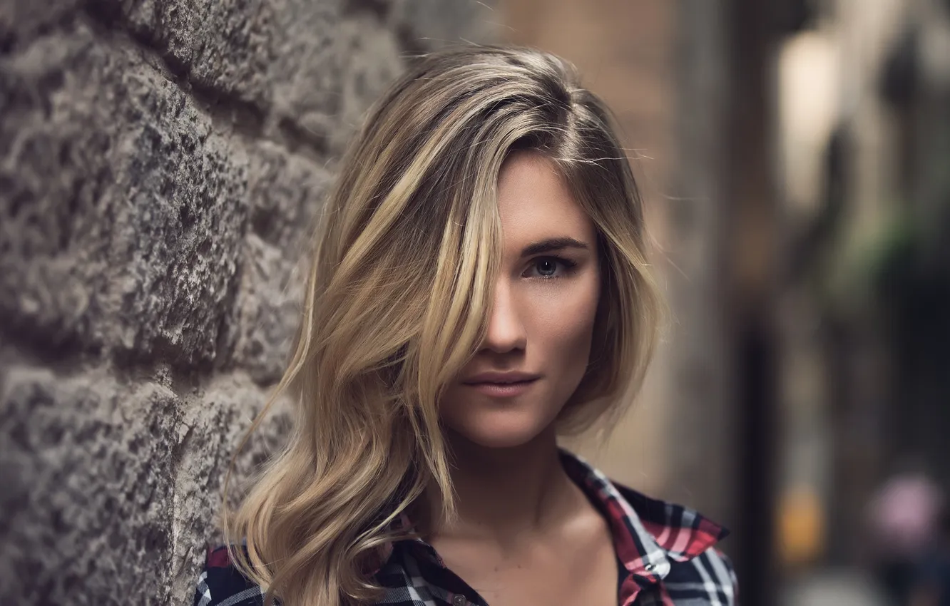 Фото обои взгляд, блондинка, Marie Lemoux