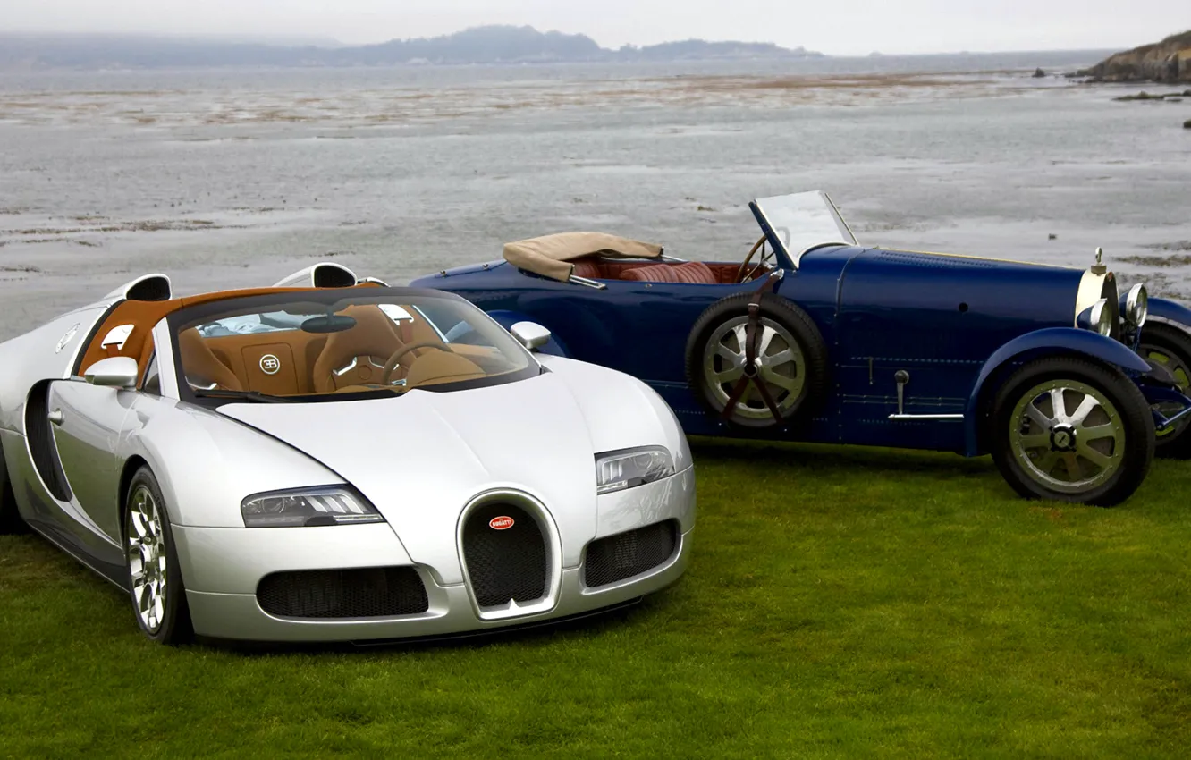 Фото обои ретро, серебристый, Veyron, родстер, кабриолет, классика, Buggati, Gran Sport