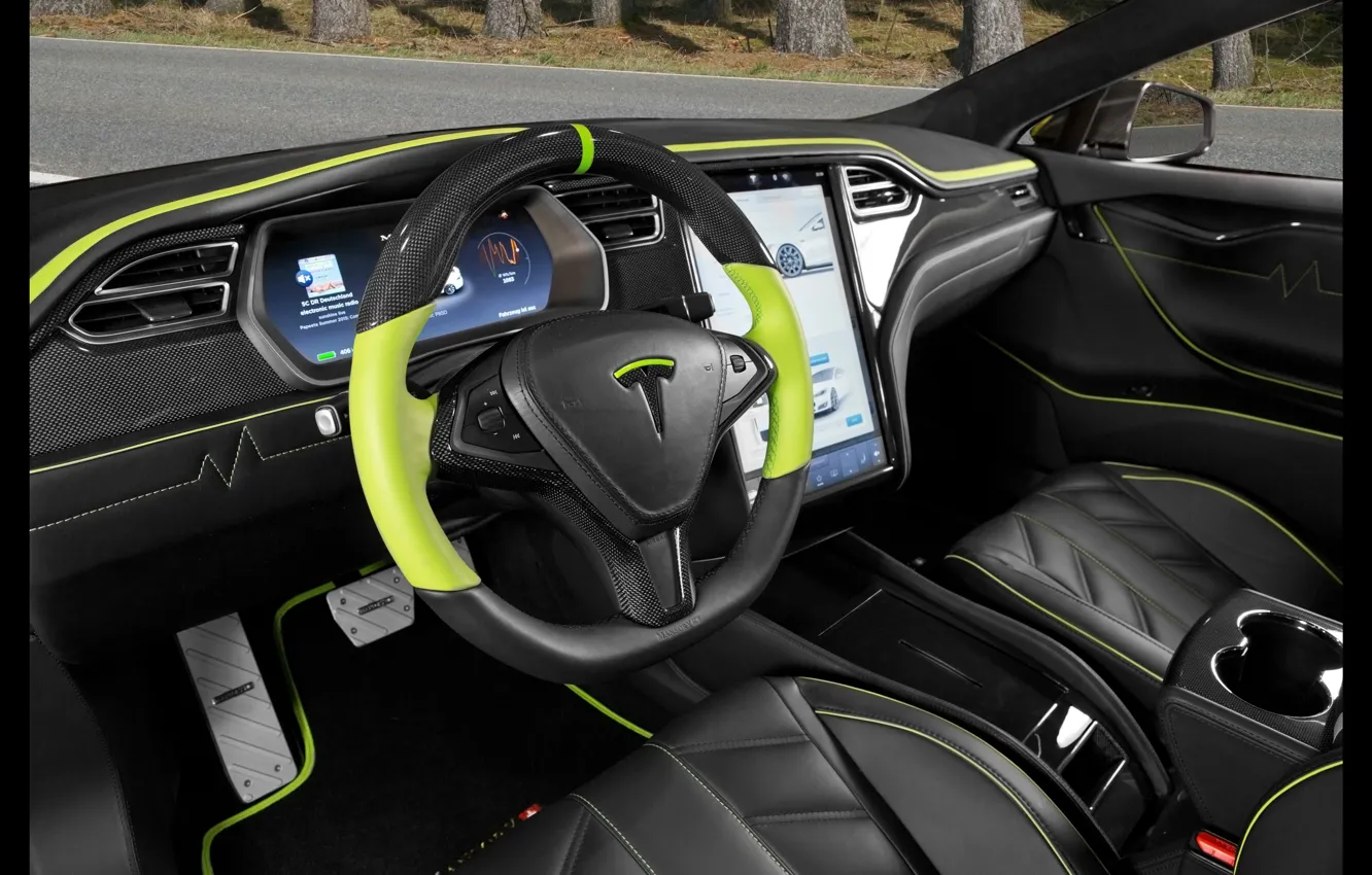 Фото обои салон, Tesla, Mansory, Model S, 2016