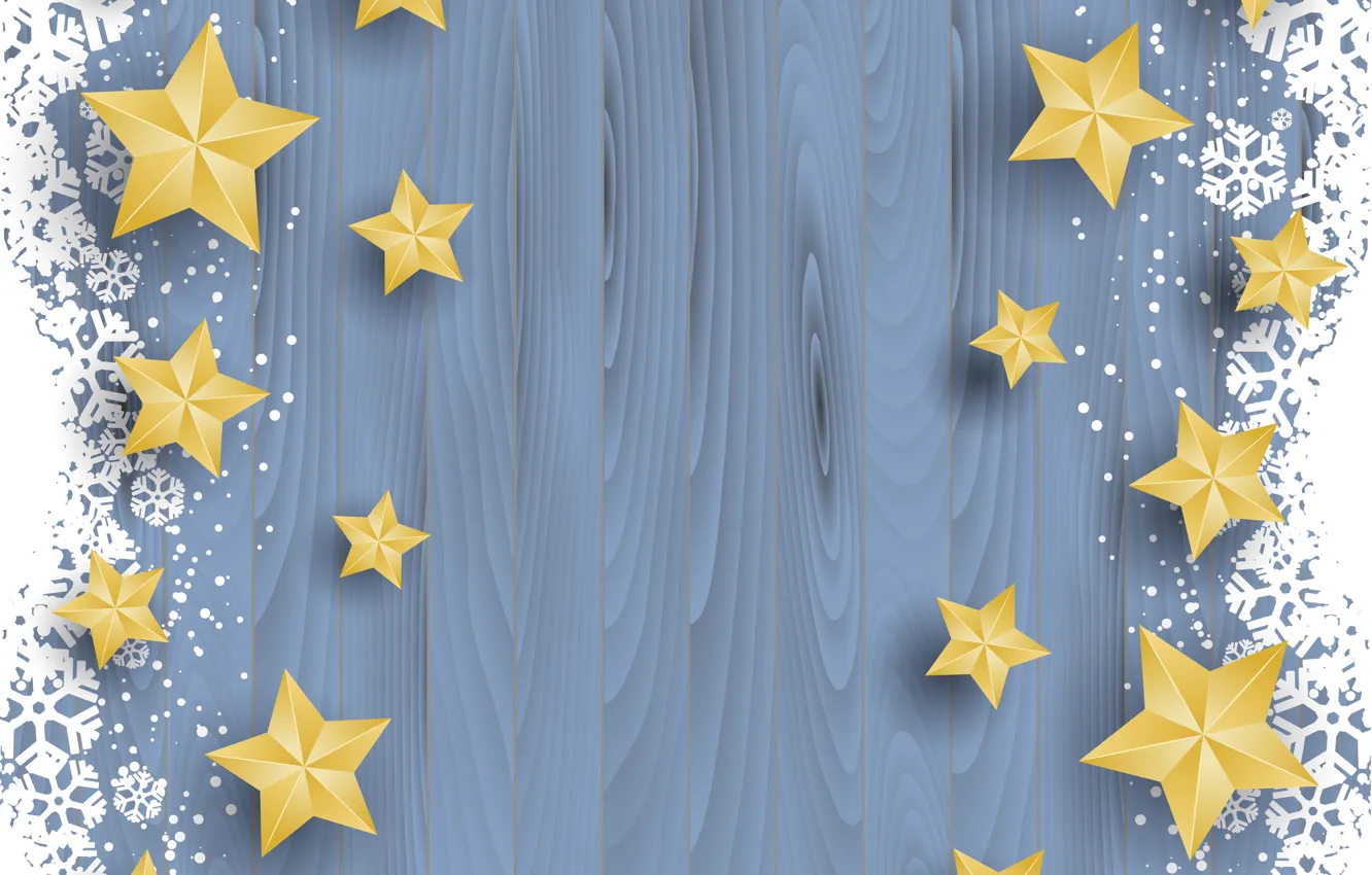 Фото обои звезды, снежинки, текстура, wood, stars