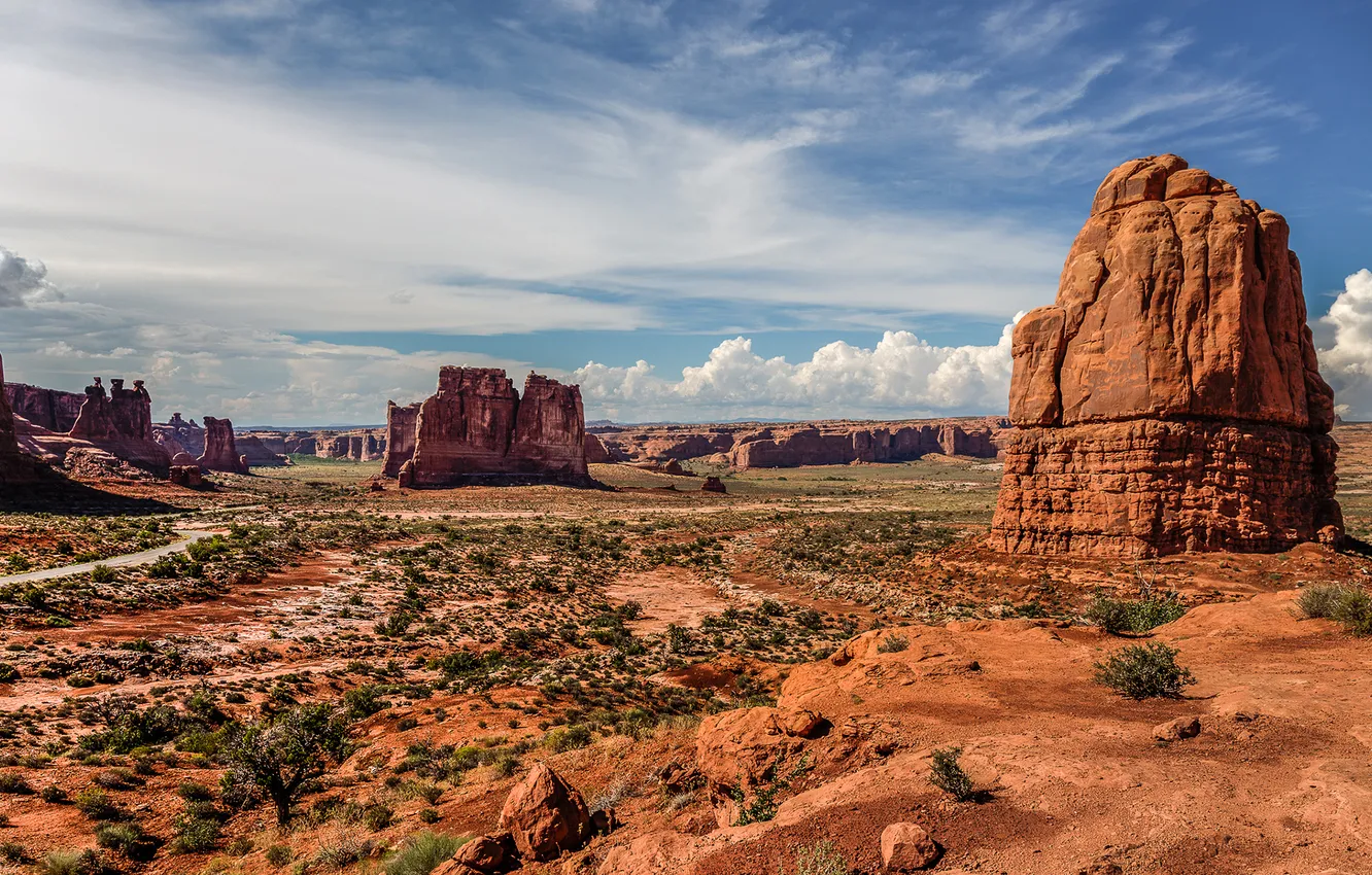 Фото обои rock, cloud, usa, canyon, utah, arches national park