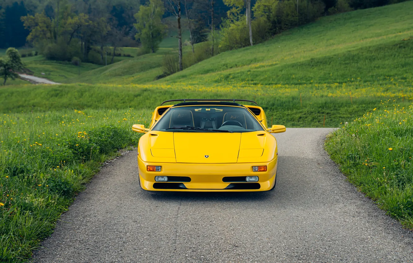 Фото обои Lamborghini, front, Diablo, 1998, Lamborghini Diablo SV Roadster