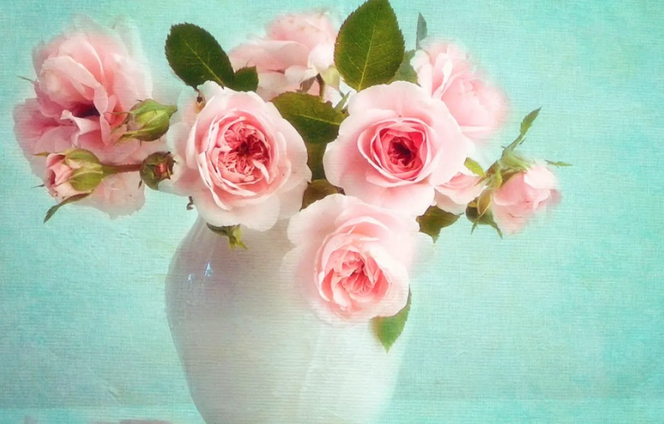 Фото обои цветы, букет, ваза