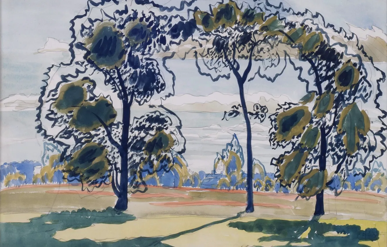 Фото обои Untitled, Charles Ephraim Burchfield, 1916 01