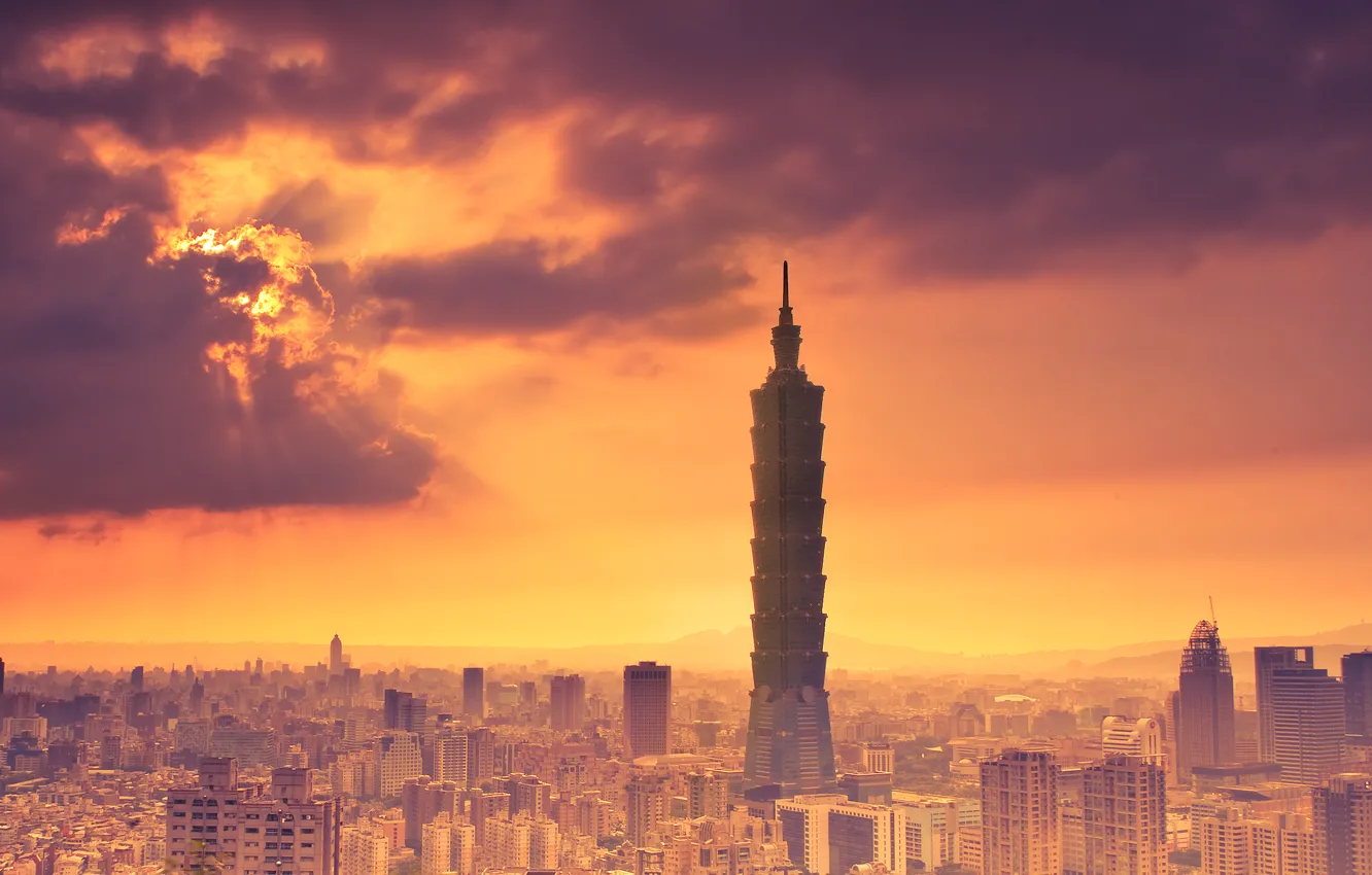 Фото обои небо, облака, тепло, Тайбэй, провинция Тайвань, КНР