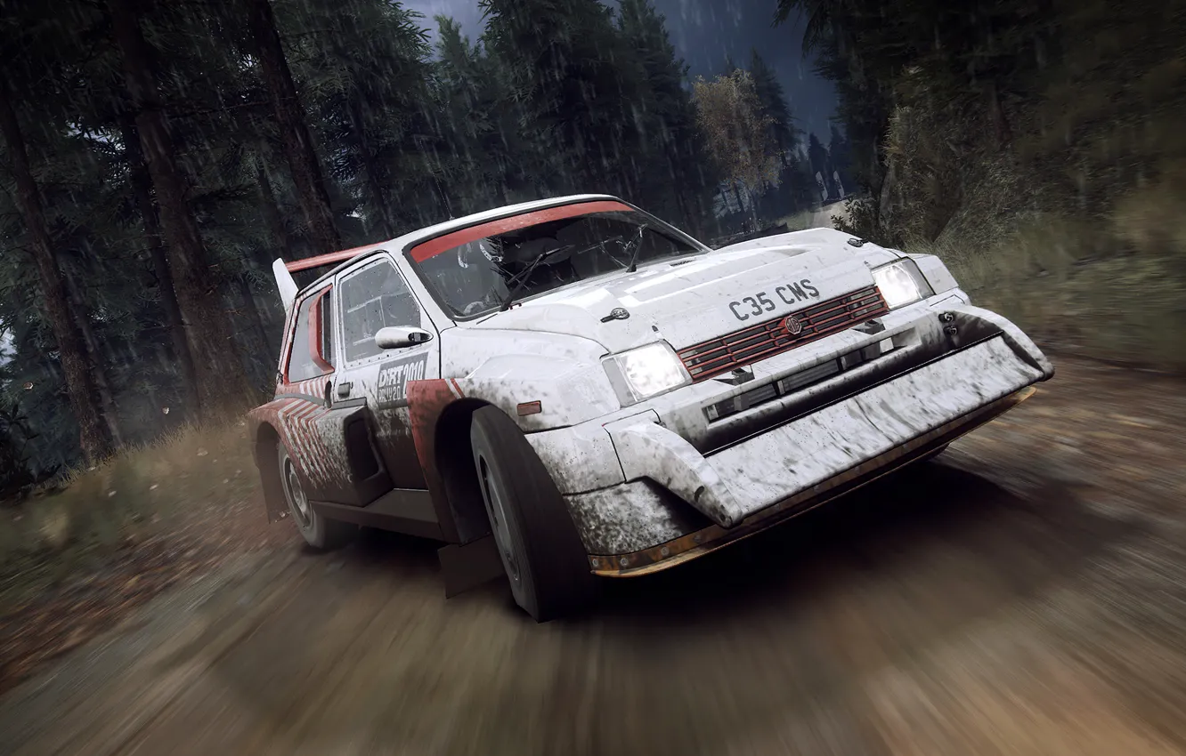 Фото обои машина, лес, скорость, дрифт, DiRT Rally 2.0