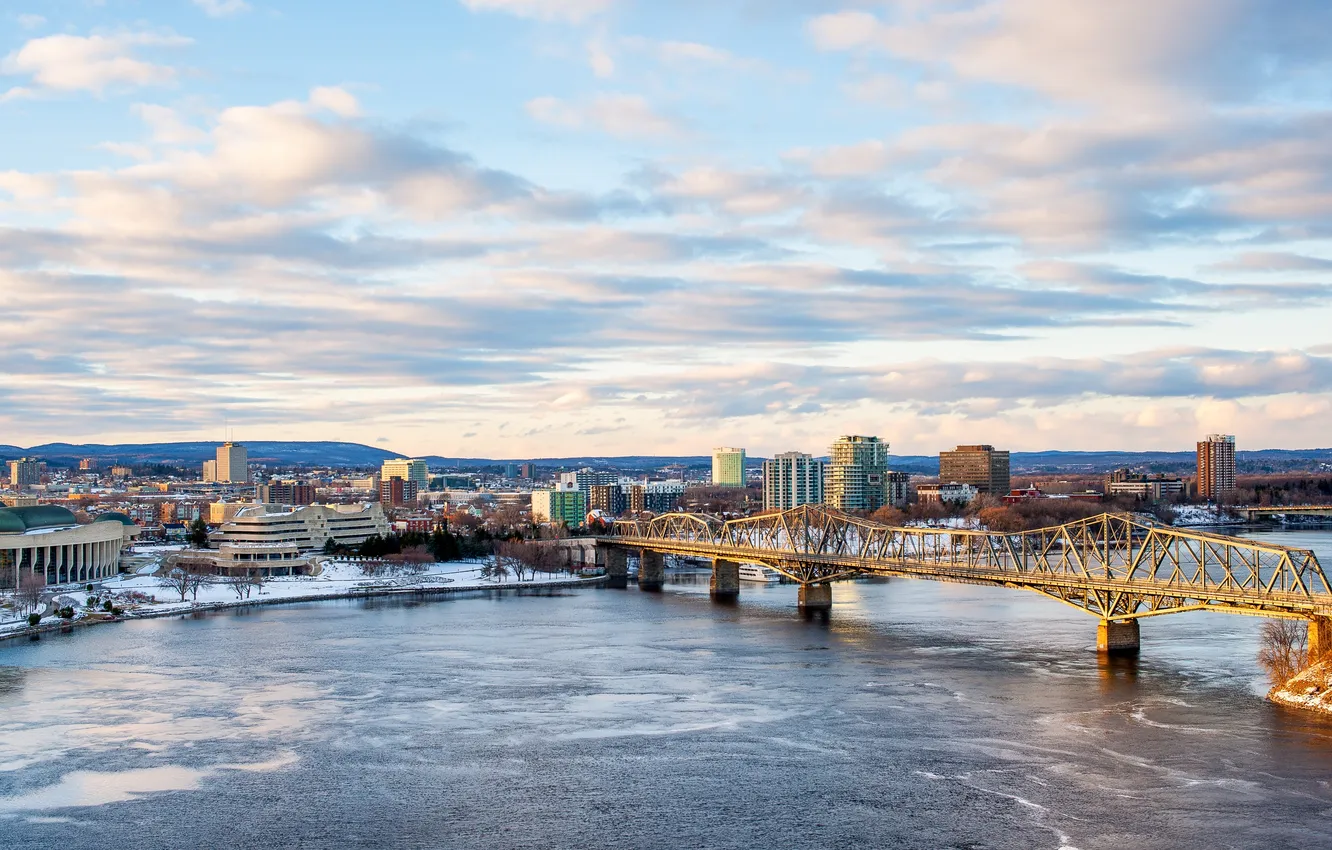 Фото обои river, panorama, season, museum, ontario, ottawa, parliament, quebec